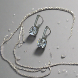 Diamond Look Alike Zircon Stone With Silver Polish Earring