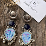 Handmade Silver Plated Hand Painting Tanjor Art Earrings