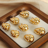 Elegant French Style Simple Style Water Droplets Plating Inlay Titanium Steel Artificial Pearls Artificial Diamond