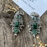 Antique Silver Plated Brass Elephant Design Earrings