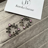 ELEGANT-BIRD-DESIGN-BRASS-STUD-EARRINGS-WITH-PERFECT-STONE-DETAILS- Pink