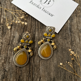 Lightweight Brass Nandi Dual Tone Earrings