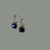 Blue Stone With Gold Polish Eaaring