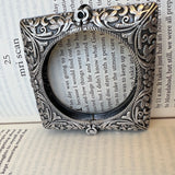 Antique Brass Indian Style Free Size Cuff -Traditional Silver Replica Kada Bangle