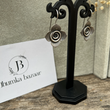 Rose Inspired Silver Replica Hook Brass Earrings