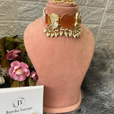 Pearl Monalisa Stone Choker With Earrings