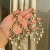 Beautiful Kundan Chaandbali With Hanging pearls