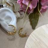 High-Grade Niche Crescent Twisted Flower Gold Stud Earrings Bow Cold Style Refined And Simple Ins Earrings- Antitarnish