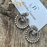 Silver Replica Elephant Earrings | Best Partywear Dangler Stud
