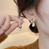 2 in 1 Simple Style Water Droplets Mixed Metal Antitarnish Earring