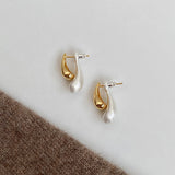 2 in 1 Simple Style Water Droplets Mixed Metal Antitarnish Earring